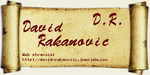 David Rakanović vizit kartica